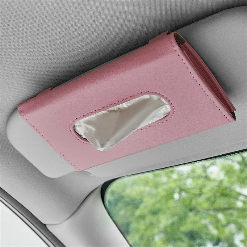 1Pcs Car Tissue Box Towel Sets Car Sun Visor Tissue Box Holder Auto Interior Storage