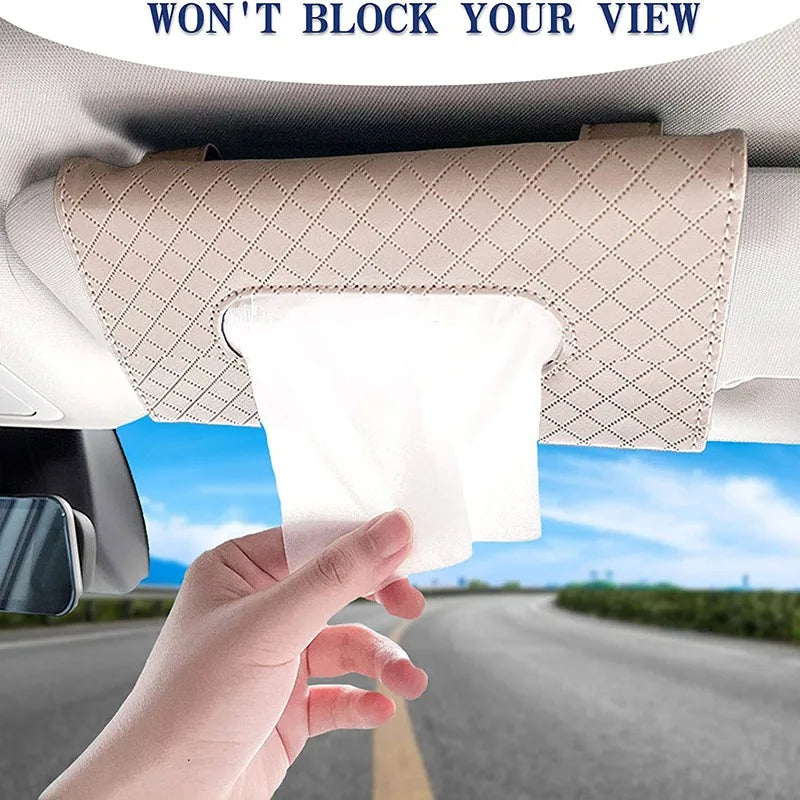 1Pcs Car Tissue Box Towel Sets Car Sun Visor Tissue Box Holder Auto Interior Storage