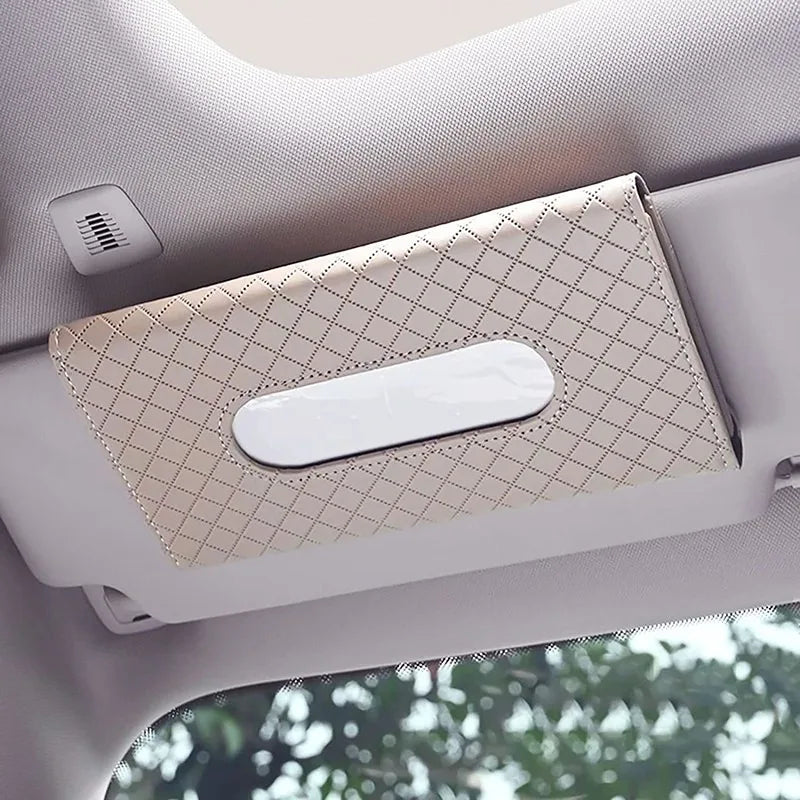 1Pcs Car Tissue Box Towel Sets Car Sun Visor Tissue Box Holder Auto Interior Storage