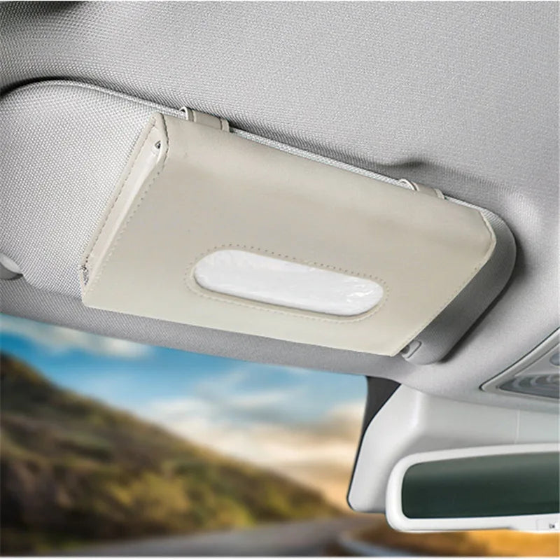1Pcs Car Tissue Box Towel Sets Car Sun Visor Tissue Box Holder Auto Interior Storage