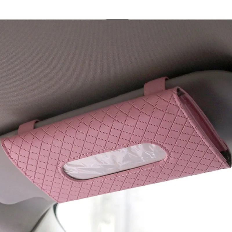 1Pcs Car Tissue Box Towel Sets Car Sun Visor Tissue Box Holder Auto Interior Storage