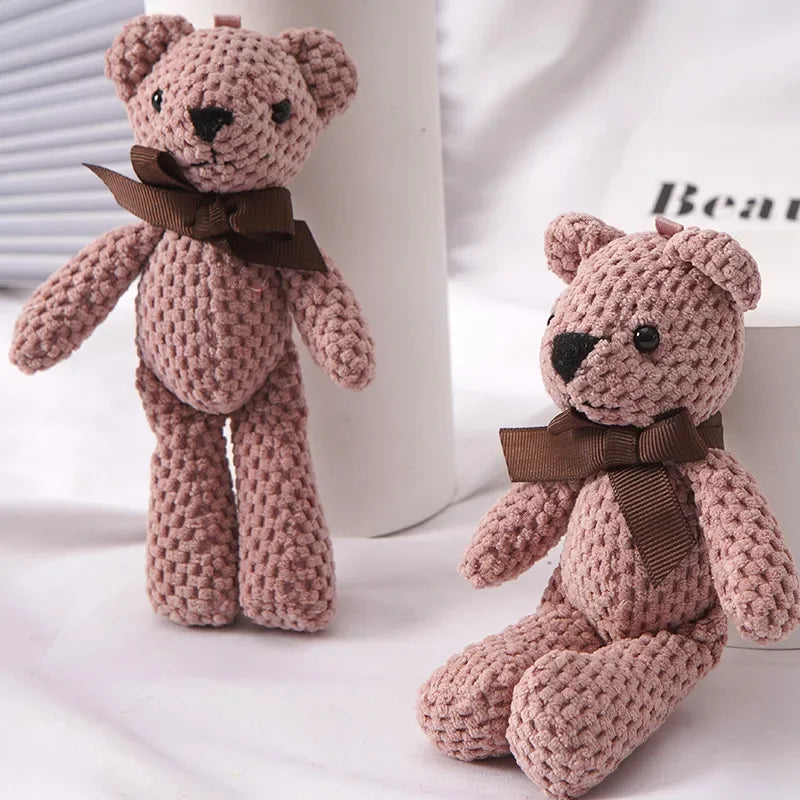 15CM Bear Plush Toy – Cute Dressed Stuffed Doll Key Pendant (1 PC)