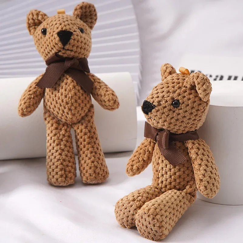 15CM Bear Plush Toy – Cute Dressed Stuffed Doll Key Pendant (1 PC)